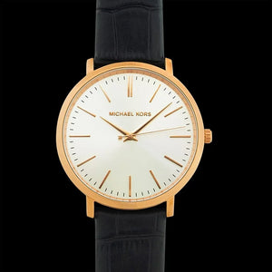 Buy Shop Michael Kors Jaryn Quartz White Dial Black Leather Strap Watch For Women - MK2472 USA Online