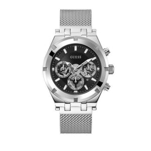 Buy Shop Guess Continental Quartz Black Dial Silver Mesh Strap Watch For Men - GW0582G1 USA Online