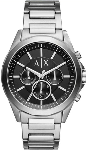 Buy Shop Armani Exchange Drexler Chronograph Black Dial Silver Steel Strap Watch for Men - AX2600 USA Online