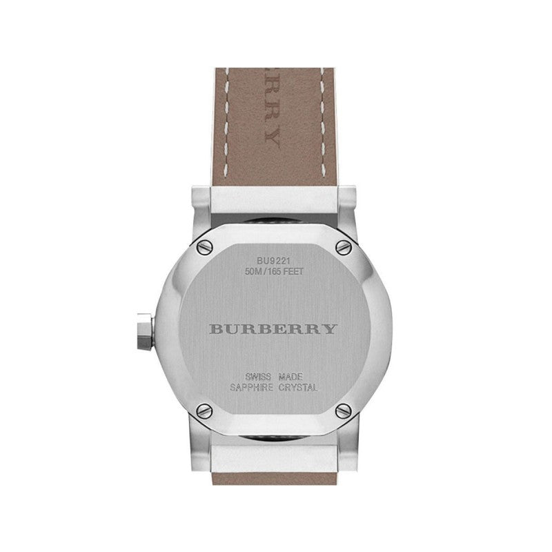 Buy Shop Burberry The City White Diamonds Dial White Leather Strap Watch for Women - BU9221 USA Online