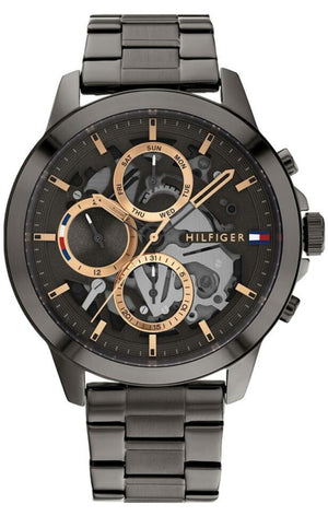 Buy Shop Tommy Hilfiger Henry Chronograph Grey Dial Grey Steel Strap Watch For Men - 1710479 USA Online
