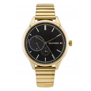 Buy Shop Tommy Hilfiger Brooke Black Dial Gold Steel Strap Watch for Women - 1782019 USA Online