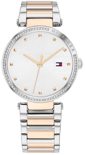 Buy Shop Tommy Hilfiger Lynn Quartz White Dial Two Tone Steel Strap Watch For Women - 1782236 USA Online