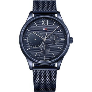 Buy Shop Tommy Hilfiger Damon Quartz Blue Dial Blue Mesh Bracelet Watch for Men - 1791421 USA Online