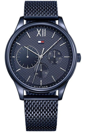 Buy Shop Tommy Hilfiger Damon Quartz Blue Dial Blue Mesh Bracelet Watch for Men - 1791421 USA Online