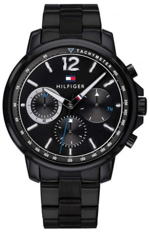 Buy Shop Tommy Hilfiger London Chronograph Black Dial Black Steel Strap Watch for Men - 1791529 USA Online