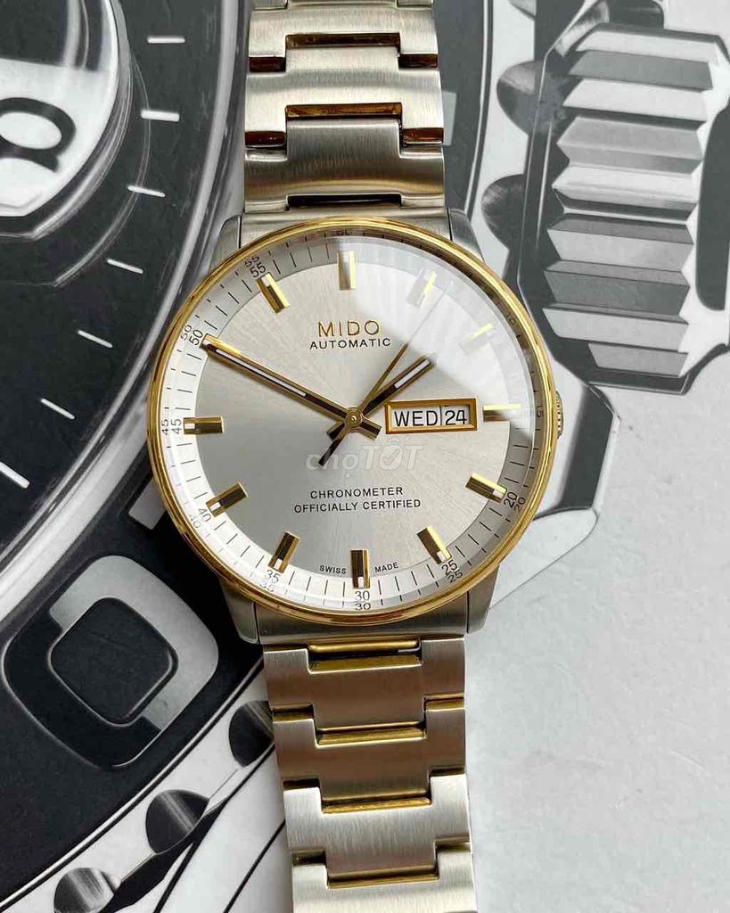 Buy Shop Mido Commander II Automatic Chronometer Silver Dial Two Tone Steel Strap Watch For Men - M021.431.22.071.00 USA Online