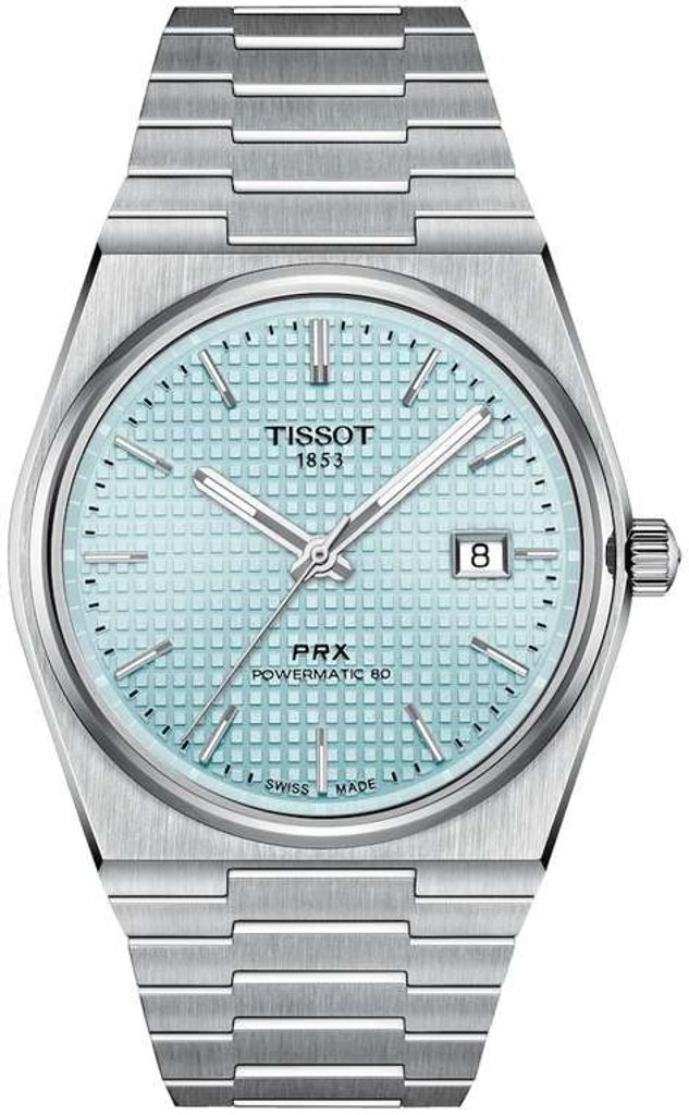 Buy Shop Tissot PRX Powermatic 80 Ice Blue Tiffany Dial Silver Steel Strap Watch for Men - T137.407.11.351.00 USA Online