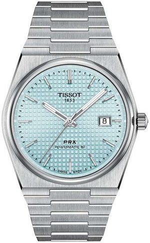 Buy Shop Tissot PRX Powermatic 80 Ice Blue Tiffany Dial Silver Steel Strap Watch for Men - T137.407.11.351.00 USA Online