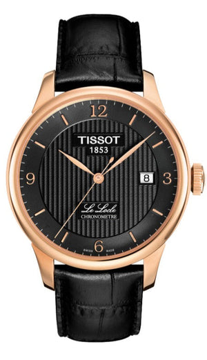 Buy Shop Tissot Le Locle Chronometer Black Dial Black Leather Strap Watch For Men - T006.408.36.057.00 USA Online