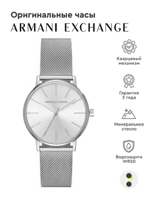 Buy Shop Armani Exchange Lola Analog Silver Dial Silver Mesh Strap Watch For Women - AX5535 USA Online