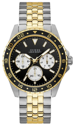 Buy Shop Guess Odyssey Black Dial Two Tone Steel Strap Watch For Men - W1107G6 USA Online