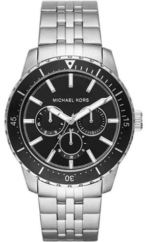Buy Shop Michael Kors Cunningham Multifunction Black Dial Silver Steel Strap Watch For Men - MK7156 USA Online