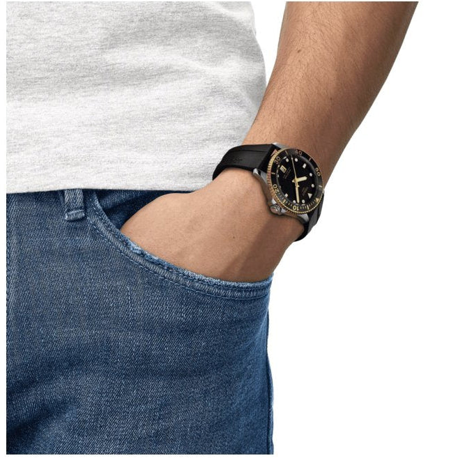 Tissot Seastar 1000 Black Dial Black Rubber Strap Watch For Men - T120.410.27.051.00
