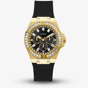 Buy Shop Guess Venus Diamonds Black Dial Black Rubber Strap Watch for Women - GW0118L1 USA Online