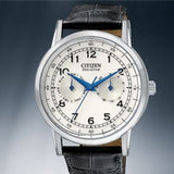 Buy Shop Citizen Eco Drive Silver Dial Black Leather Strap Watch For Men - AO9000-06B USA Online