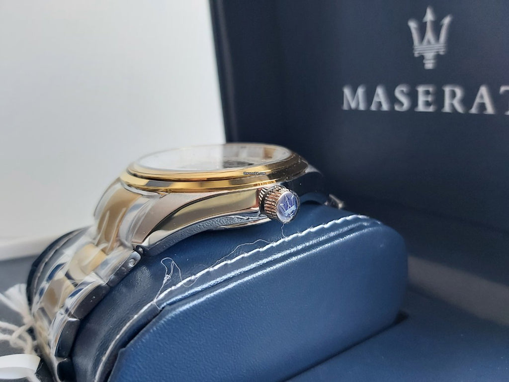 Buy Shop Maserati Traguardo Automatic White Skeleton Dial Two Tone Steel Strap Watch For Men - R8823112003 USA Online