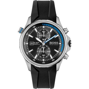 Buy Shop Hugo Boss Globetrotter Black Dial Black Silicone Strap Watch for Men - 1513820 USA Online