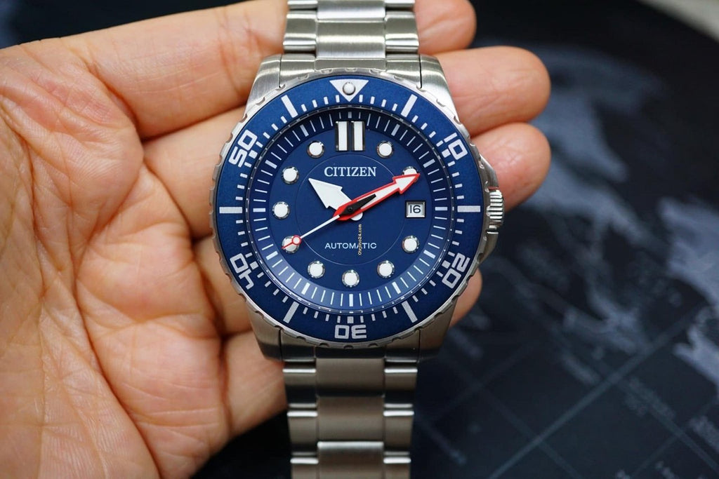 Buy Shop Citizen Promaster Mechanical Blue Dial Silver Steel Strap Watch For Men - NJ0121-89L USA Online