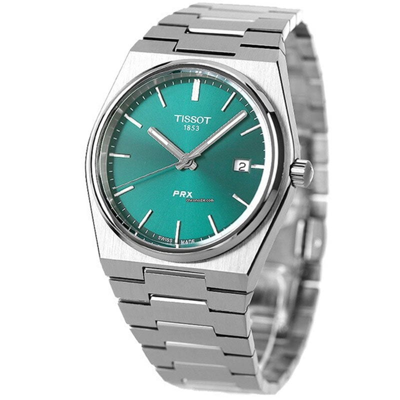 Buy Shop Tissot PRX Green Dial Silver Steel Strap Watch For Men - T137.410.11.091.00 USA Online