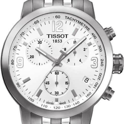 Buy Shop Tissot PRC 200 Chronograph White Dial Silver Steel Strap Watch For Men - T055.417.11.017.00 USA Online