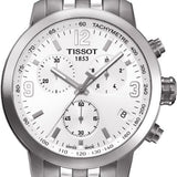 Buy Shop Tissot PRC 200 Chronograph White Dial Silver Steel Strap Watch For Men - T055.417.11.017.00 USA Online