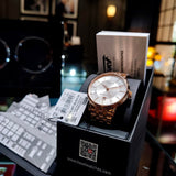 Tissot T Classic Carson Premium Automatic White Dial Rose Gold Steel Strap Watch for Men - T122.407.33.031.00