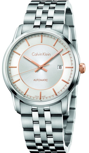 Buy Shop Calvin Klein Infinity Silver Dial Silver Steel Strap Watch for Men - K5S34B46 USA Online