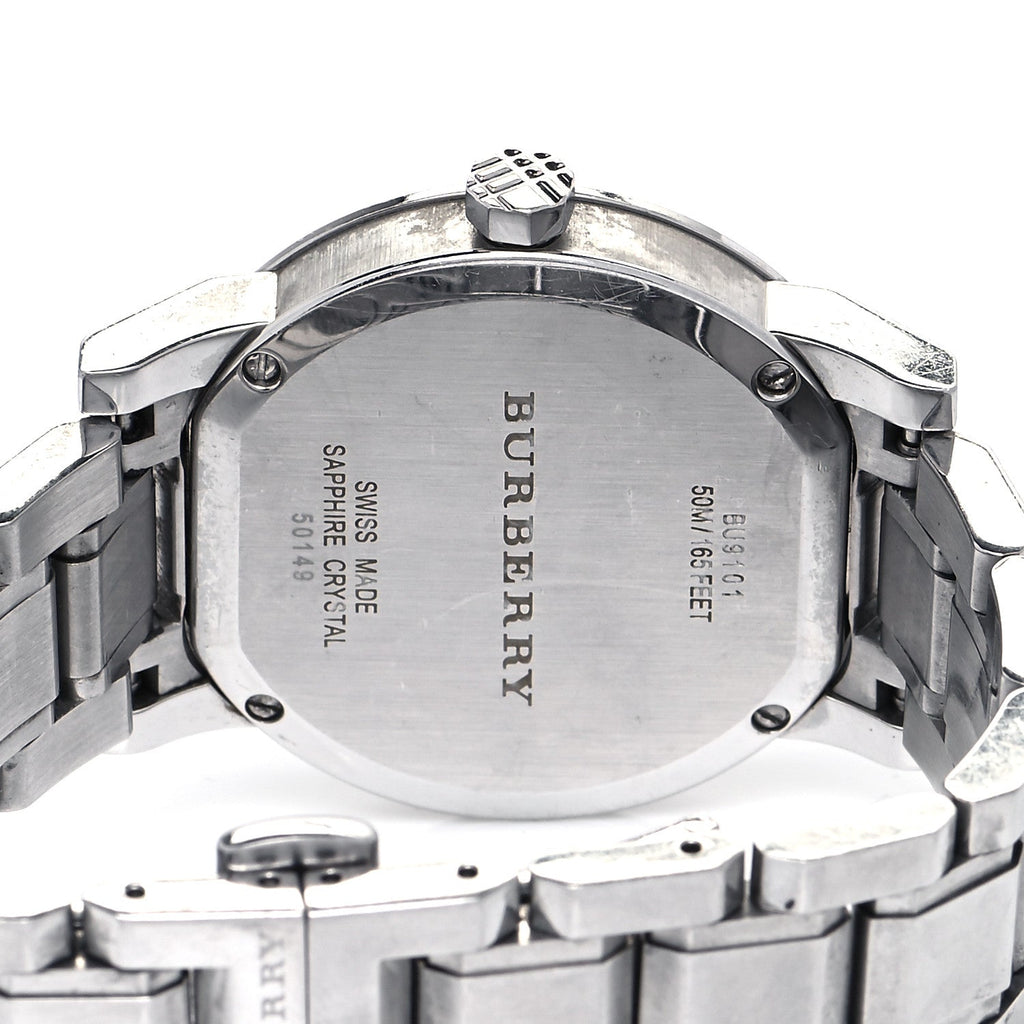 Buy Shop Burberry The City Black Dial Silver Steel Strap Watch for Women - BU9101 USA Online