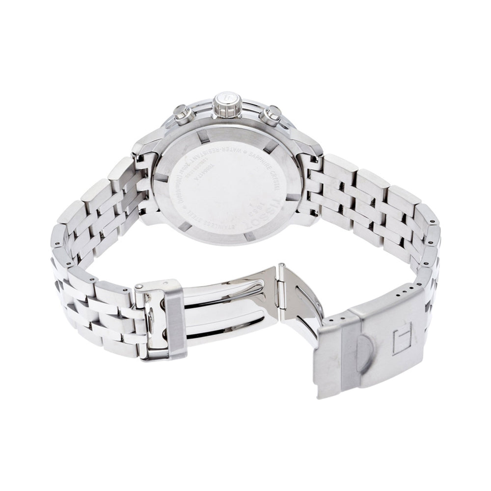 Buy Shop Tissot PRC 200 Chronograph Black Dial Silver Steel Strap Watch For Men - T055.417.11.057.00 USA Online