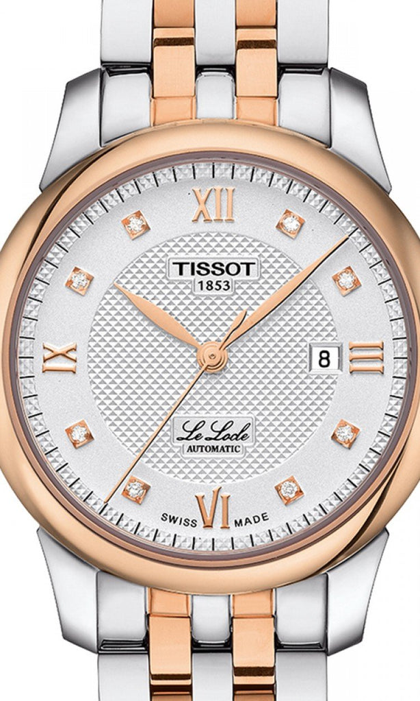 Buy Shop Tissot Le Locle Lady Automatic Diamonds Silver Dial Two Tone Steel Strap Watch For Women - T006.207.22.036.00 USA Online