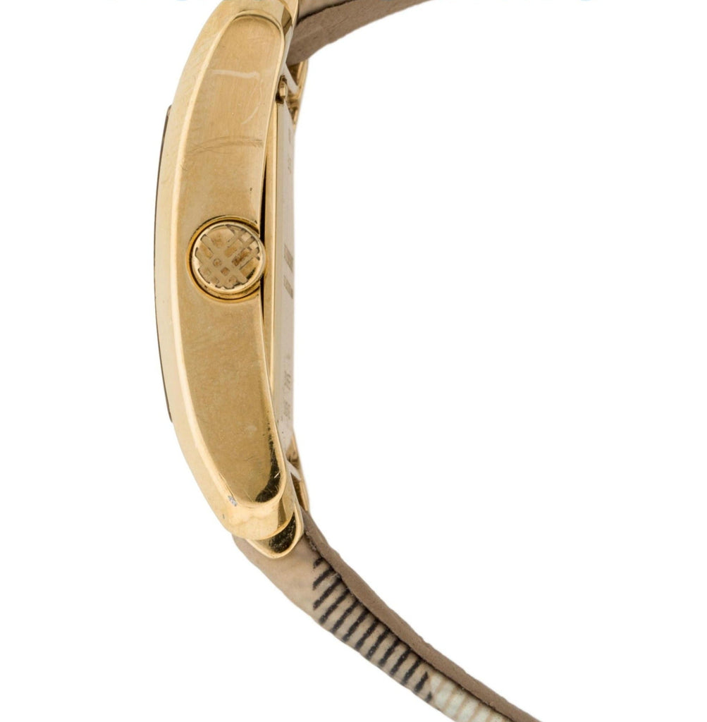 Buy Shop Burberry Nova Gold Tone Square Dial Leather Strap Watch for Women - BU1582 USA Online