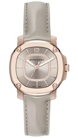 Buy Shop Burberry The Britain Gray Dial Gray Leather Strap Watch for Women - BBY1718 USA Online