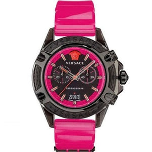 Buy Shop Versace Icon Active Chronograph Quartz Black Dial Pink Rubber Strap Watch For Men - VEZ700221 USA Online