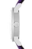 Buy Shop Burberry The City Silver Dial Purple Leather Strap Watch for Women - BU9122 USA Online