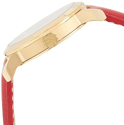 Buy Shop Burberry The City Gold Dial Red Leather Strap Watch for Women - BU9140 USA Online