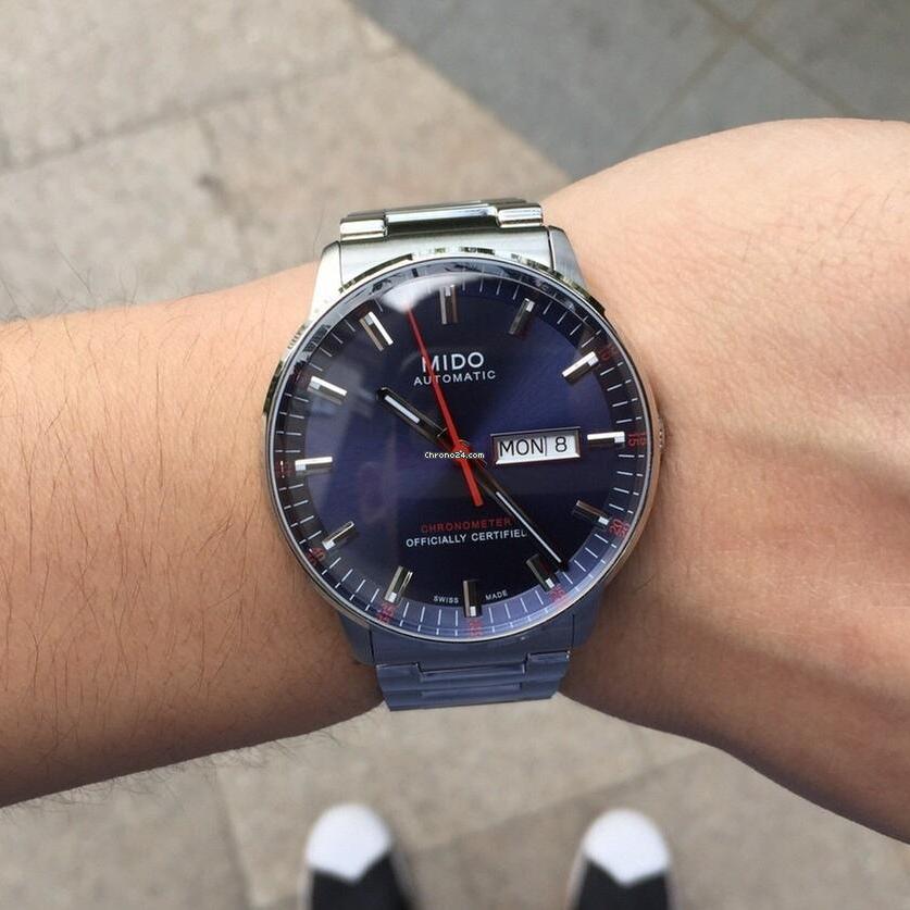 Buy Shop Mido Commander II Automatic Chronometer Blue Dial Silver Steel Strap Watch For Men - M021.431.11.041.00 USA Online