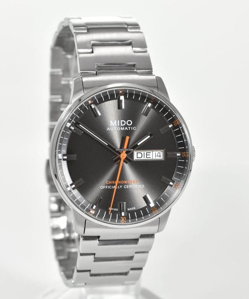 Buy Shop Mido Commander II Automatic Chronometer Grey Dial Silver Steel Strap Watch For Men - M021.431.11.061.01 USA Online