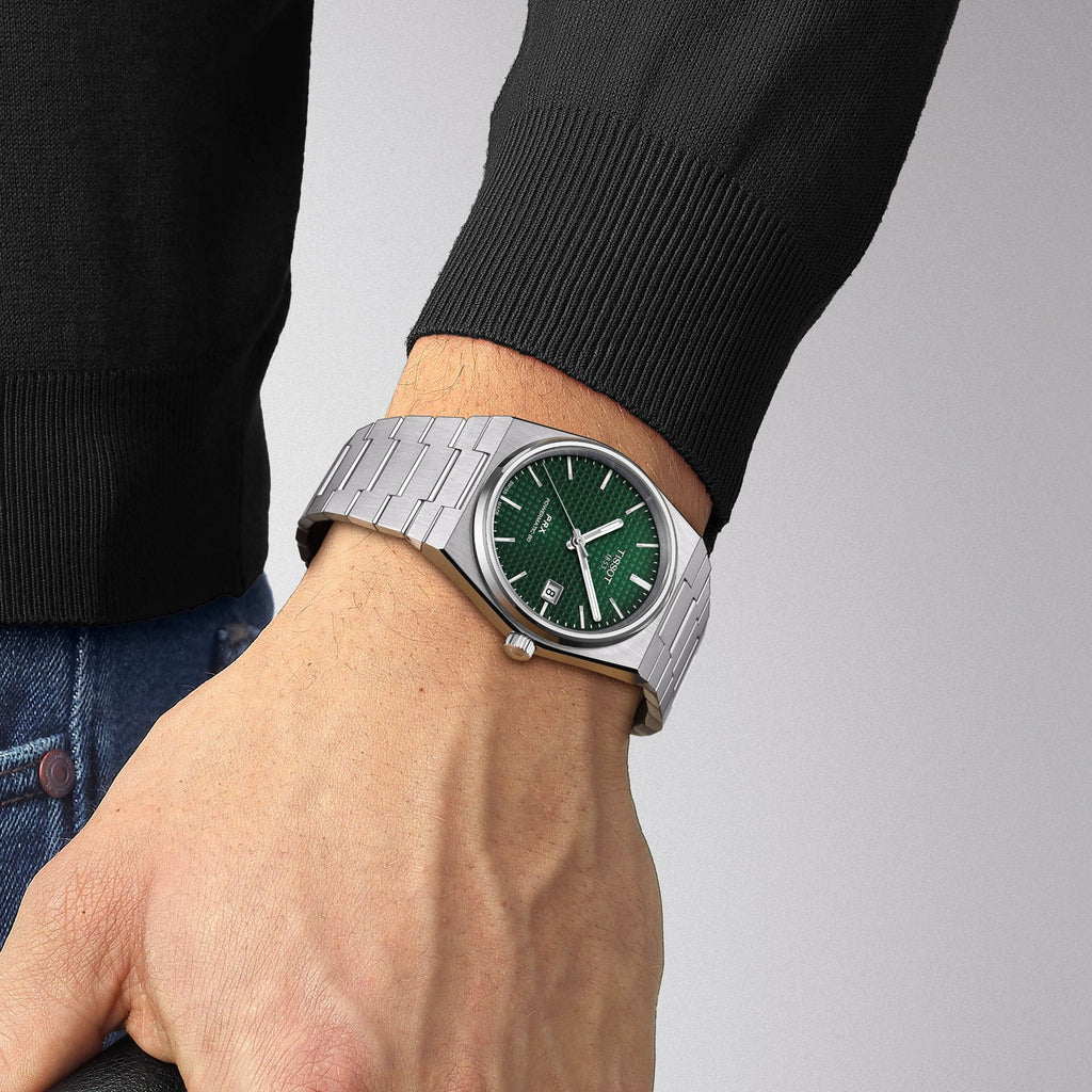 Buy Shop Tissot PRX Powermatic 80 Green Dial Silver Steel Strap Watch For Men - T137.407.11.091.00 USA Online