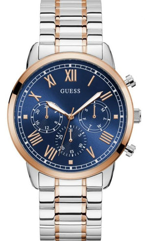 Buy Shop Guess Horizon Chronograph Blue Dial Two Tone Steel Strap Watch For Men - W0379G7 USA Online