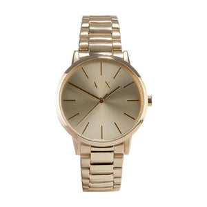 Buy Shop Armani Exchange Cayde Analog Gold Dial Gold Steel Strap Watch For Men - AX2707 USA Online