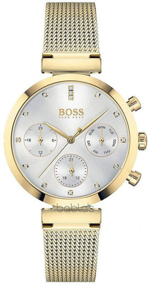 Buy Shop Hugo Boss Flawless White Dial Gold Mesh Bracelet Watch for Women - 1502552 USA Online