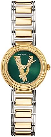 Buy Shop Versace Virtus Quartz Green Dial Two Tone Steel Strap Watch For Women - VET300821 USA Online
