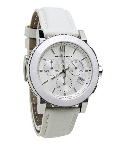 Buy Shop Burberry City Chronograph White Dial White Leather Strap Watch For Women - BU9701 USA Online