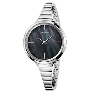 Buy Shop Calvin Klein Lively Black Dial Silver Steel Strap Watch for Women - K4U2312S USA Online