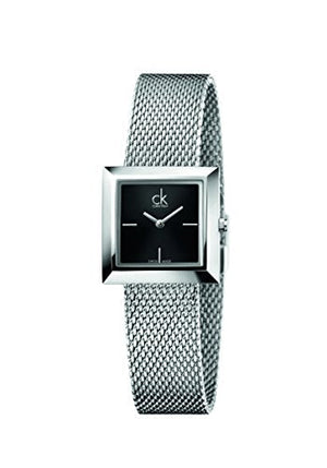 Buy Shop Calvin Klein Mark Black Dial Silver Mesh Bracelet Watch for Women - K3R23121 USA Online