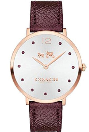 Buy Shop Coach Slim Easton Silver Dial Brown Leather Strap Watch for Women - 14502694 USA Online