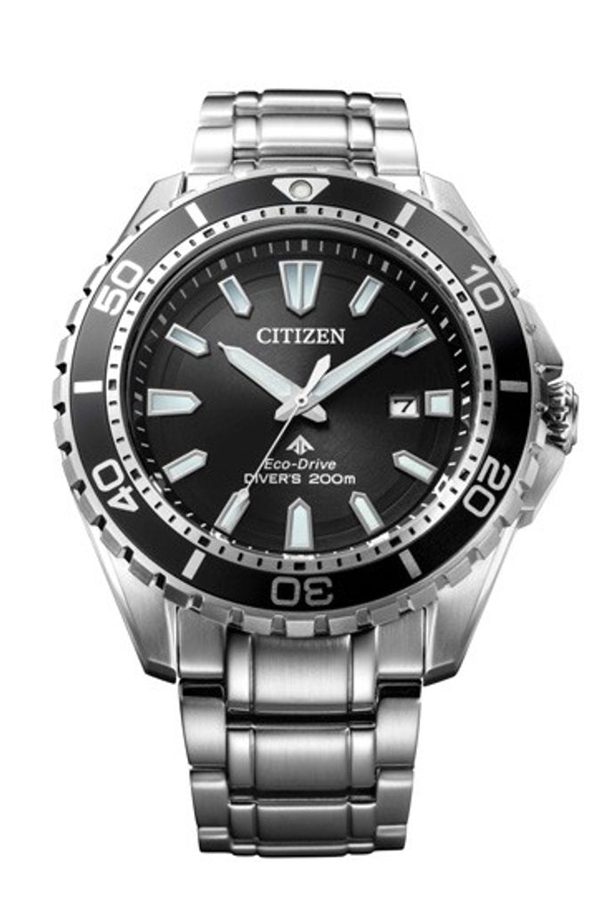 Buy Shop Citizen Promaster Diver Chronograph Black Dial Silver Steel Strap Watch For Men - BN0190-82E USA Online