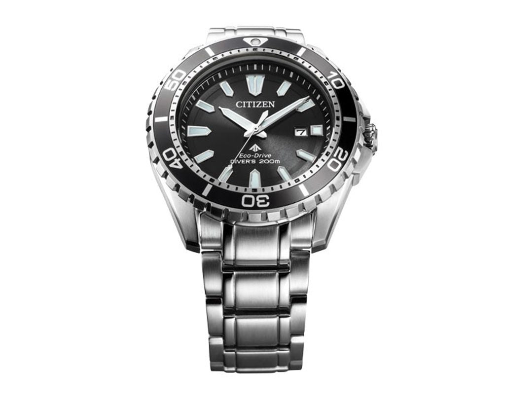 Buy Shop Citizen Promaster Diver Chronograph Black Dial Silver Steel Strap Watch For Men - BN0190-82E USA Online
