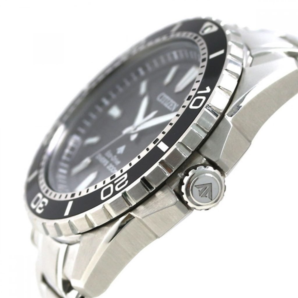 Buy Shop Citizen Promaster Diver Chronograph Black Dial Silver Steel Strap Watch For Men - BN0190-82E USA Online